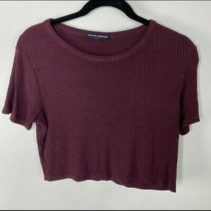 brandy melville ribbed crop short sleeve